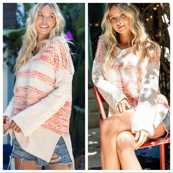 #06 Beautiful High Low Soft Knit Hoodie Sweater - Picture 6 of 7